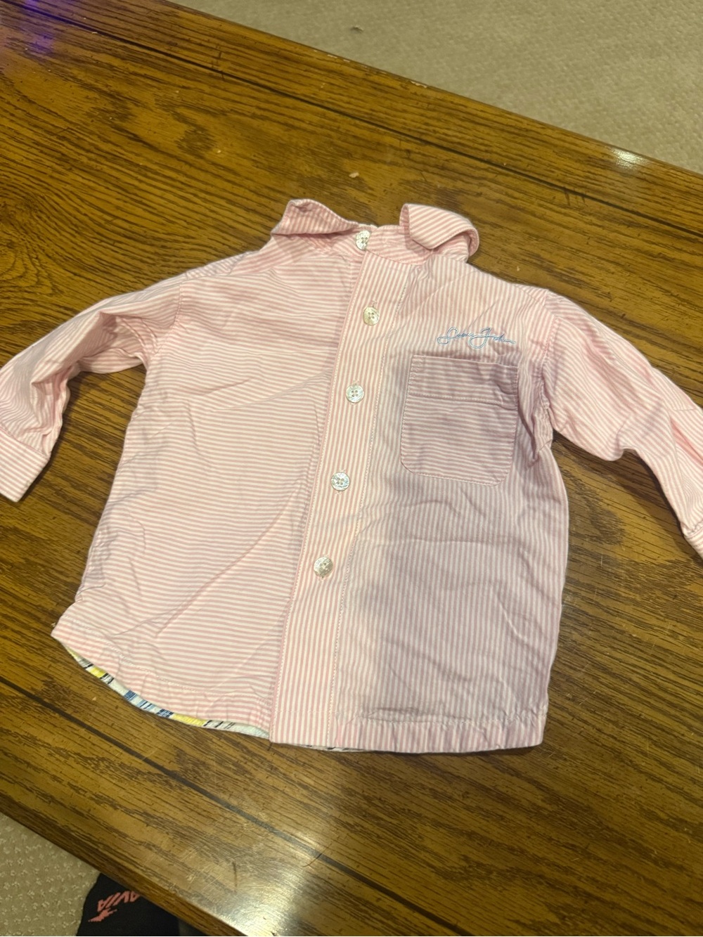 6 for $10 Sean John Pink & White Striped Button-Down Shirt